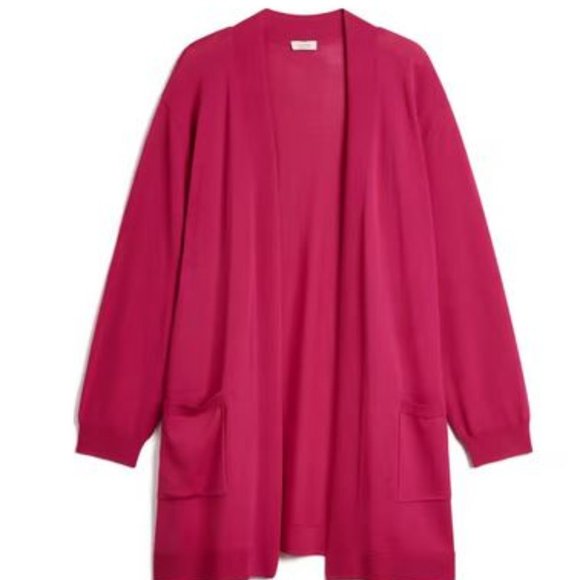 LAURA: Open Front Cardigan - deep pink - Picture 5 of 8